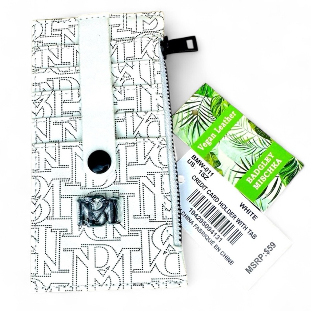 Badgley Mischka Black and White Card Holder